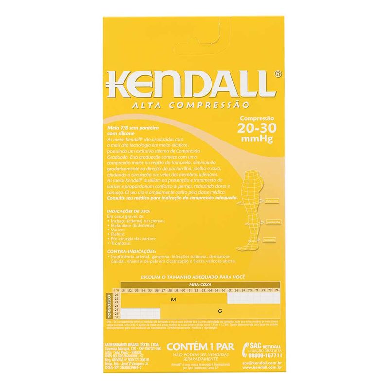 MEIA 7/8 KENDALL ALTA COMPRESSAO SEM PONTEIRA M MEL