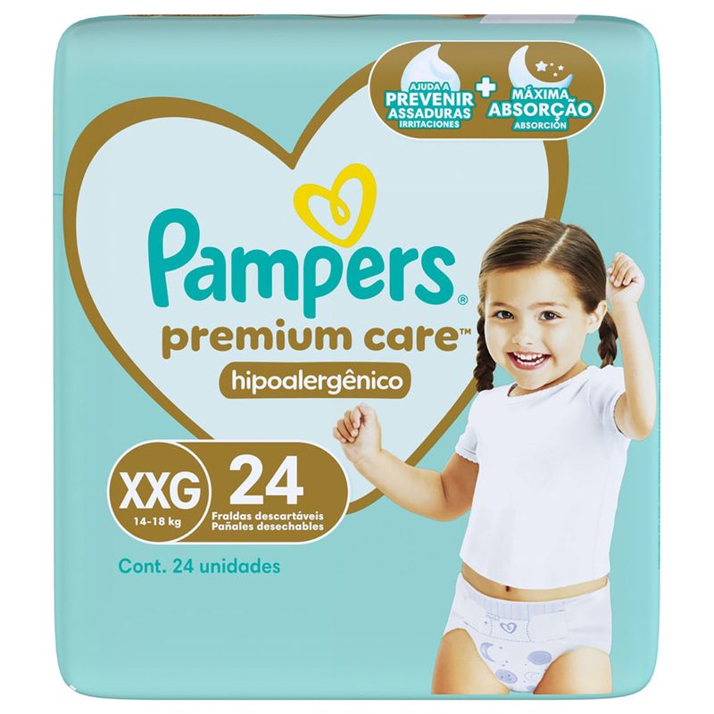 FRALDA PAMPERS PREMIUM CARE XXG 24UN