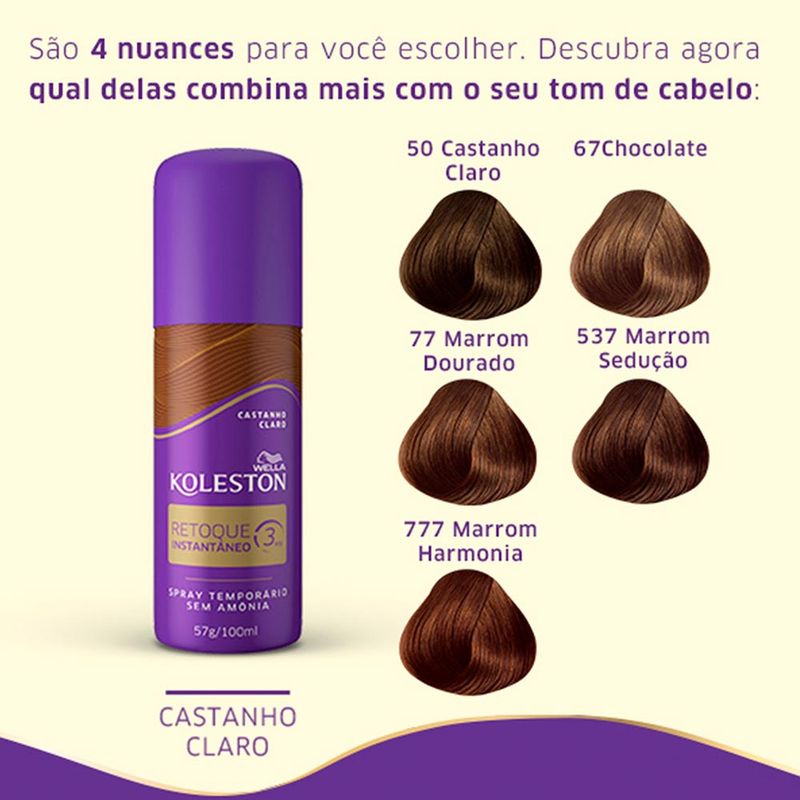 RETOQUE INSTANTANEO KOLESTON CASTANHO CLARO SPRAY 100ML