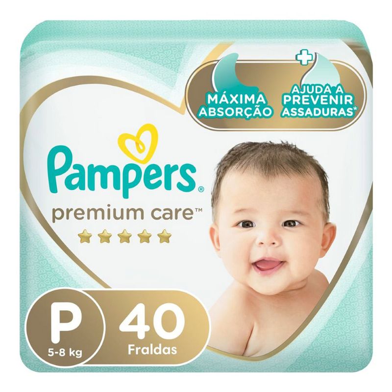 FRALDA PAMPERS PREMIUM CARE P 40UN