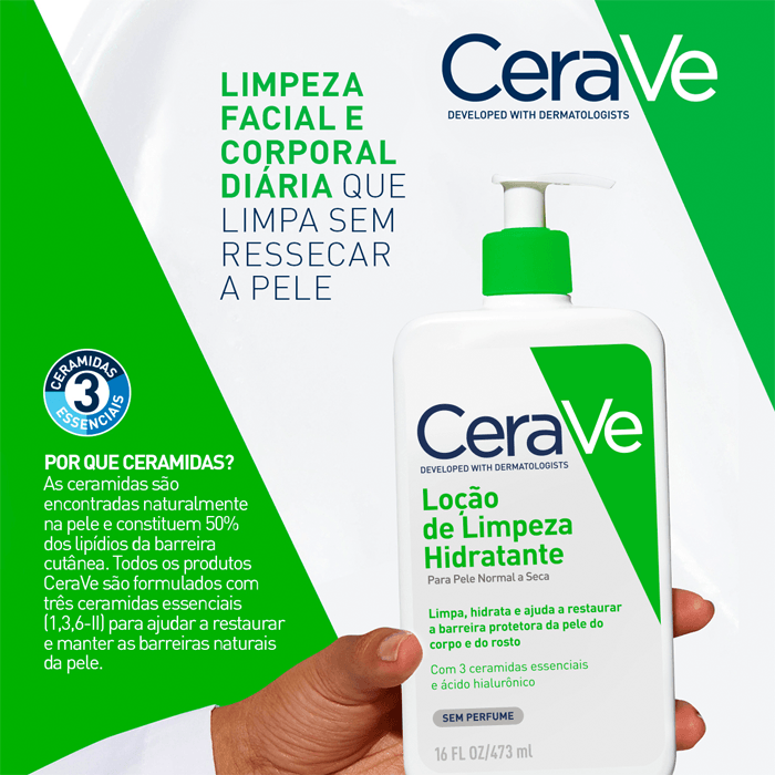 CERAVE LOÇAO DE LIMPEZA HIDRA ROSTO/CORPO NORMAL/SECO 473ML
