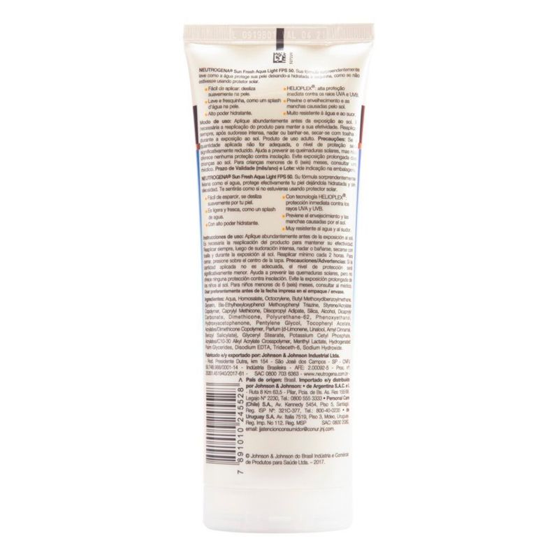 NEUTROGENA SUN FRESH AQUA LIGHT PROTETOR SOLAR FPS50 200ML