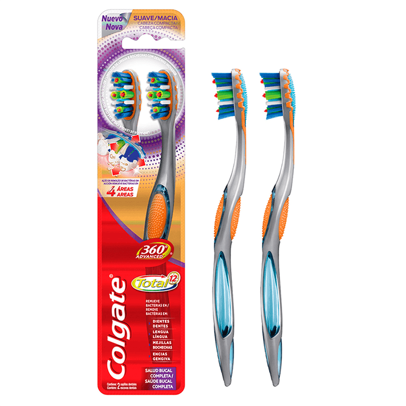ESCOVA DENTAL COLGATE 360 TOTAL 12 ADVANCED MACIA 2UN