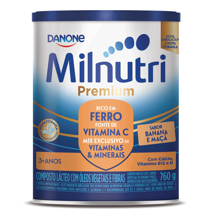 MILNUTRI VITAMINA DE FRUTAS SABOR BANANA E MAÇA 760G
