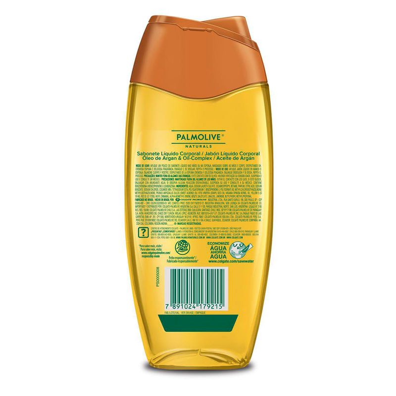 SABONETE LIQUIDO PALMOLIVE NATURALS OLEO DE ARGAN 250ML