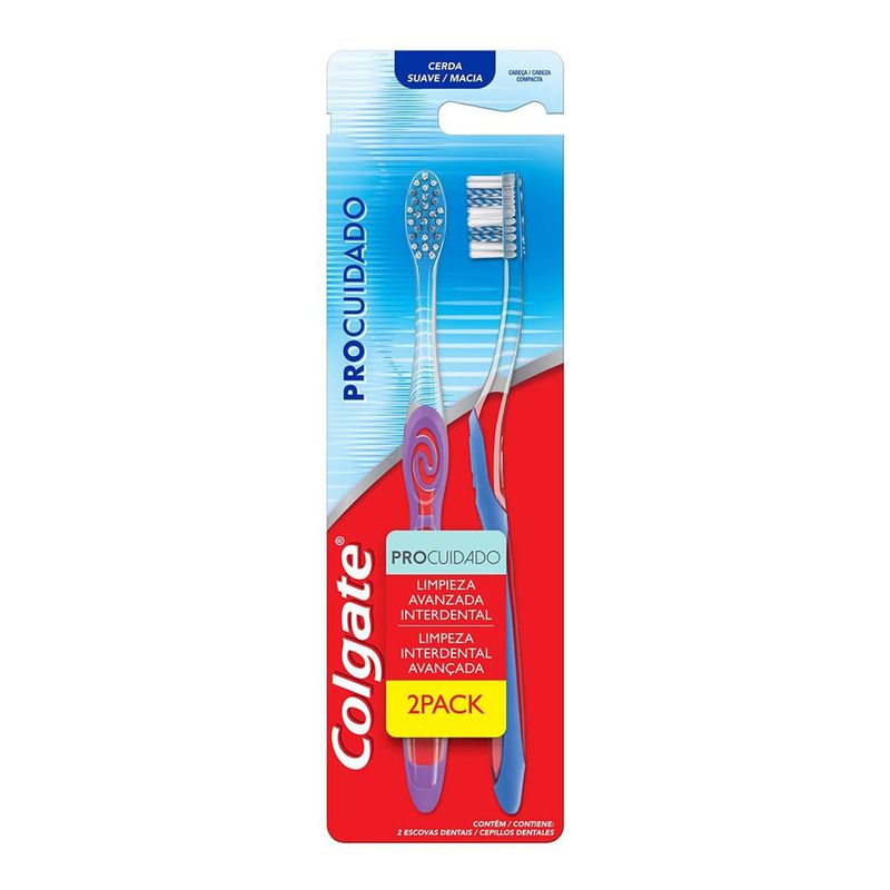 ESCOVA DENTAL COLGATE PRO CUIDADO MACIA 2UN