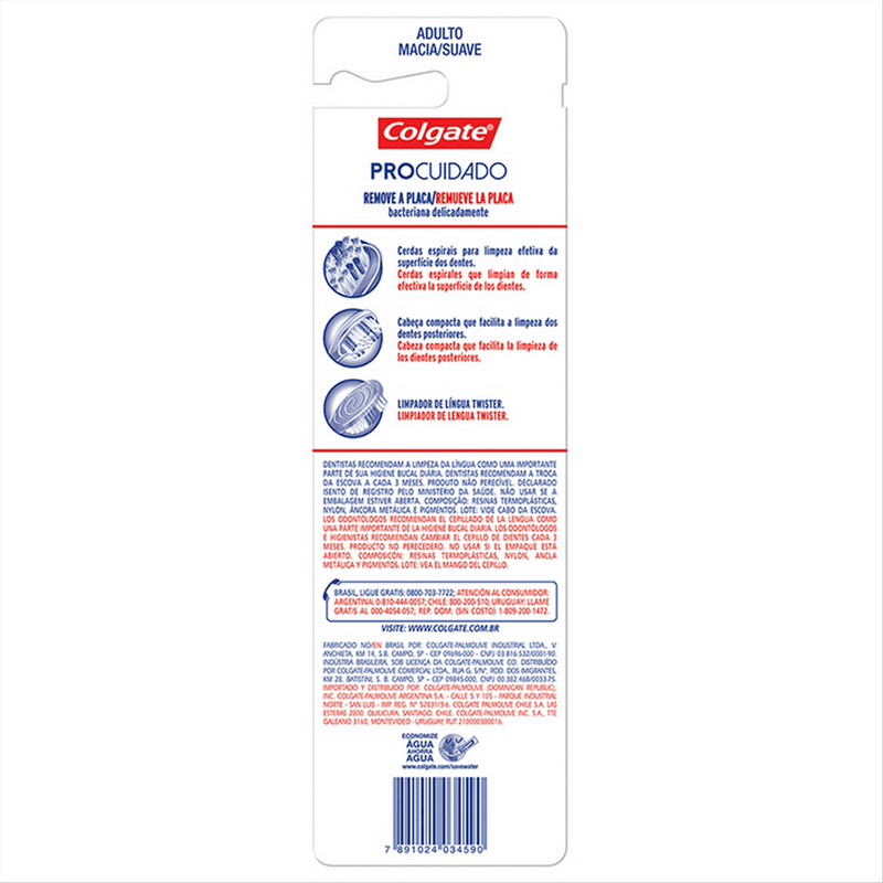 ESCOVA DENTAL COLGATE PRO CUIDADO MACIA 2UN