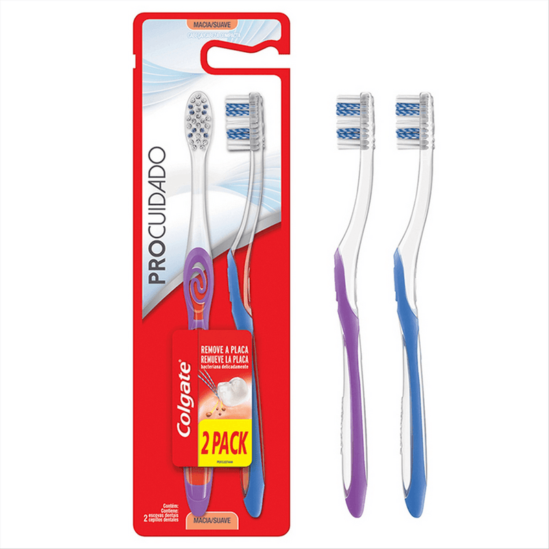 ESCOVA DENTAL COLGATE PRO CUIDADO MACIA 2UN