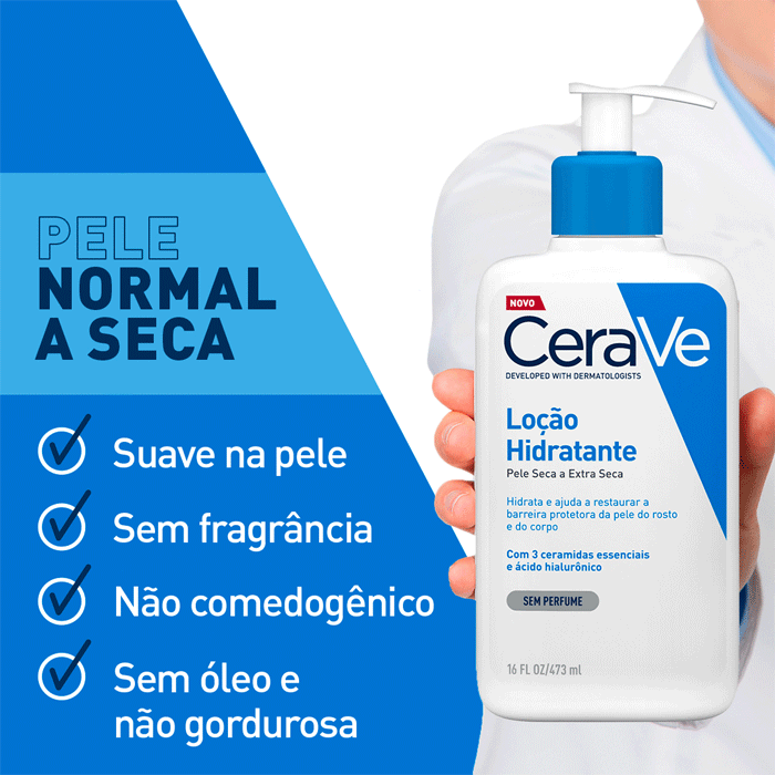 CERAVE LOÇAO HIDRATANTE PELE SECA/EXTRA SECA S/PERFUME 473ML