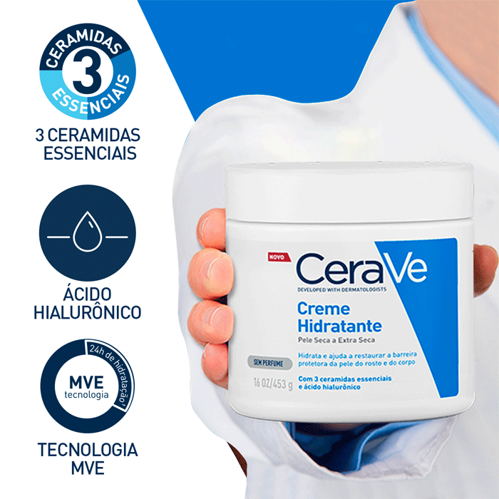 CERAVE CREME HID PELE SECA A EXTRA SECA SEM PERFUME 454G