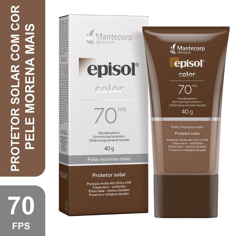 EPISOL COLOR PROTETOR SOLAR EFEITO BASE PELE MORENA MAI-268