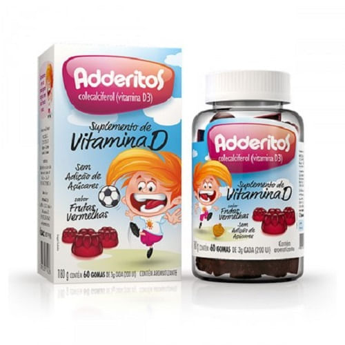 ADDERITOS 200UI/GOMA SABOR FRUTAS VERMELHAS 60GOMAS
