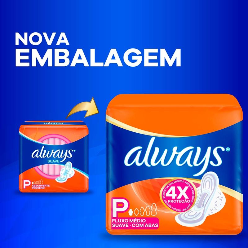 ABSORVENTE ALWAYS BASICO SUPER PROTEÇAO SUAVE COM ABAS 32UN