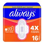 ABSORVENTE ALWAYS SUPER PROTEÇAO SUAVE COM ABAS 16UN
