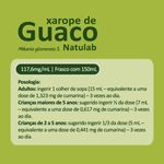 XAROPE DE GUACO 117,6MG/ML NATULAB SEM AÇUCAR 150ML