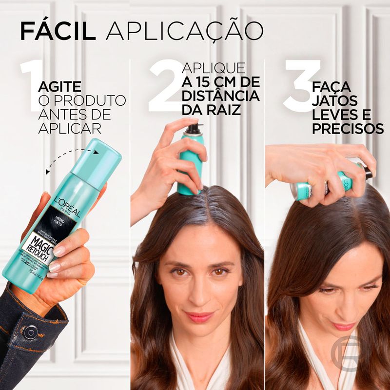 RETOQUE RAIZ LOREAL MAGIC TOUCH SPRAY PRETO 75ML
