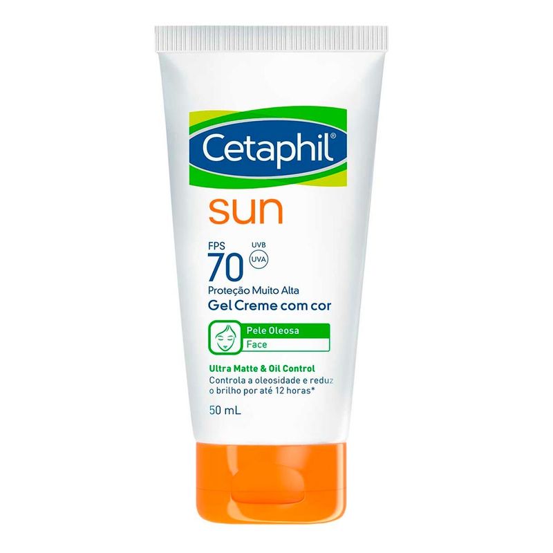 CETAPHIL SUN PROTETOR SOLAR GEL CREME COM COR PELE OLEOSA FP