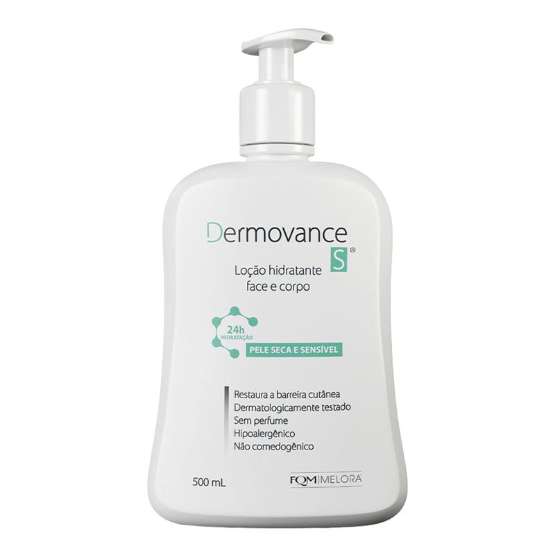 DERMOVANCE S LOÇAO HIDRATANTE FACE E CORPO 500ML PUMP