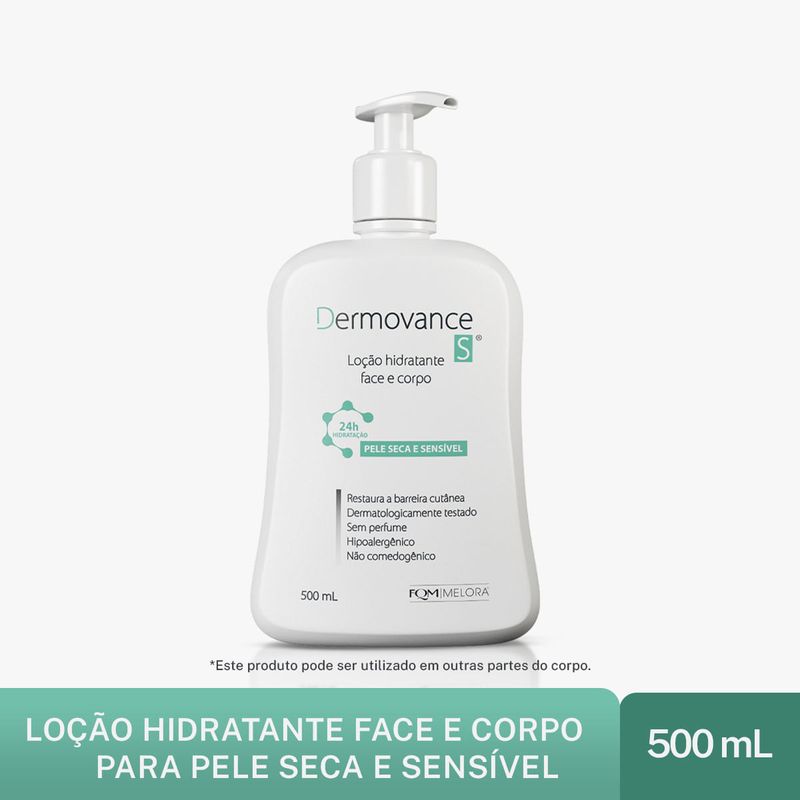 DERMOVANCE S LOÇAO HIDRATANTE FACE E CORPO 500ML PUMP