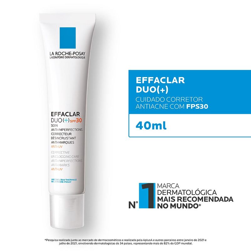 EFFACLAR DUO+ GEL CREME FACIAL ANTI IMPERFEIÇAO FPS30 LA ROC