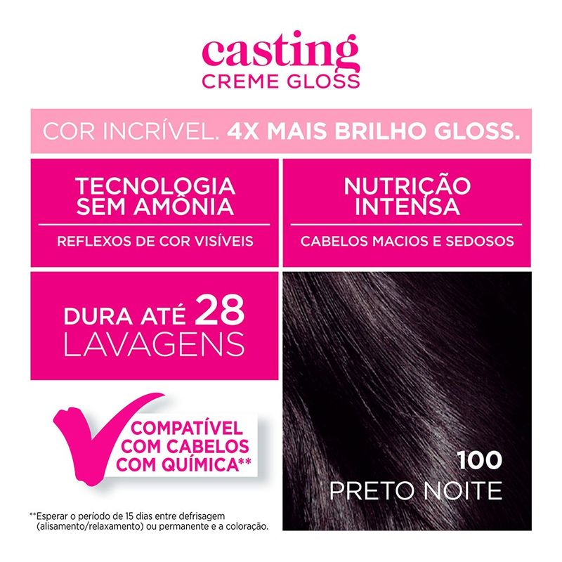 TINTURA CASTING CR GLOSS 100 PRETO NOITE