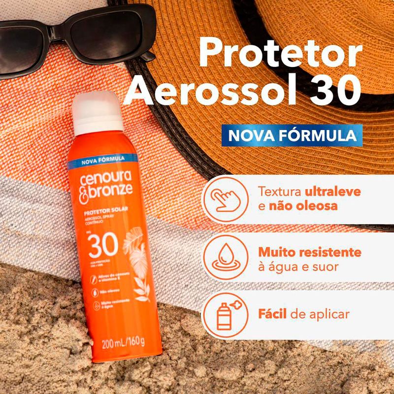 CENOURA E BRONZE PROTETOR SOLAR AEROSOL FPS30 200ML