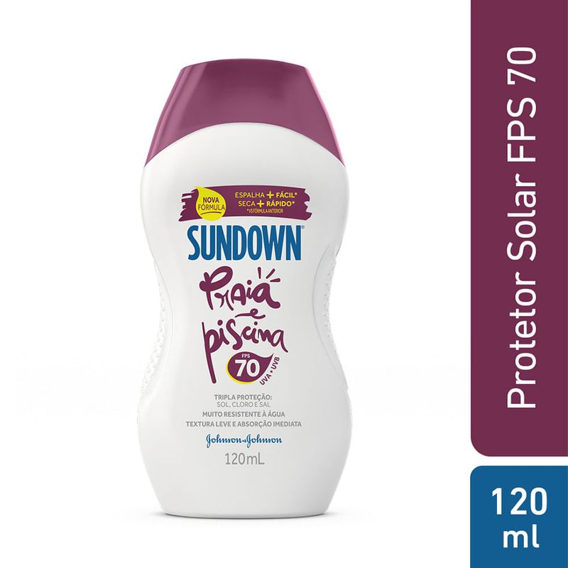 SUNDOWN PRAIA E PISCINA PROTETOR SOLAR FPS70 120ML
