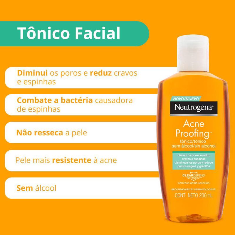 NEUTROGENA ACNE PROOFING TONICO FACIAL SEM ALCOOL 200ML