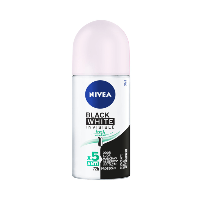 NIVEA DESODORANTE ROLL ON INVISIBLE BLACK WHITE FRESH 50ML