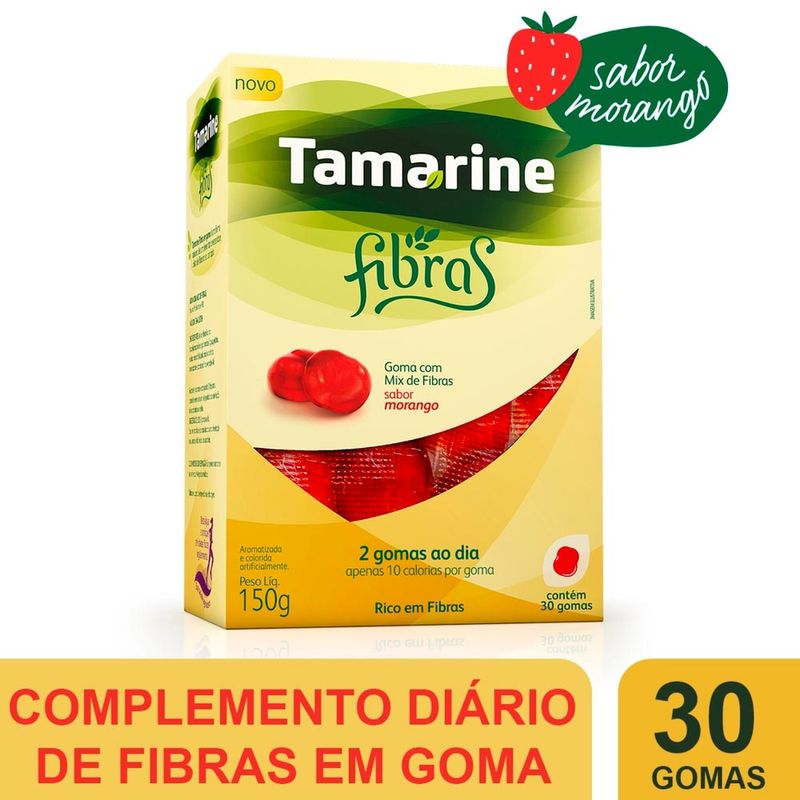 TAMARINE FIBRAS SABOR MORANGO 30GOMAS
