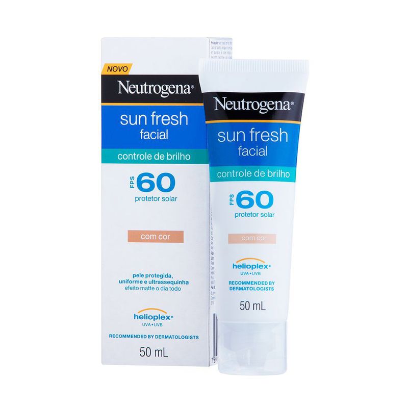 NEUTROGENA SUN FRESH PROTETOR SOLAR FACIAL FPS60 COM COR 50M