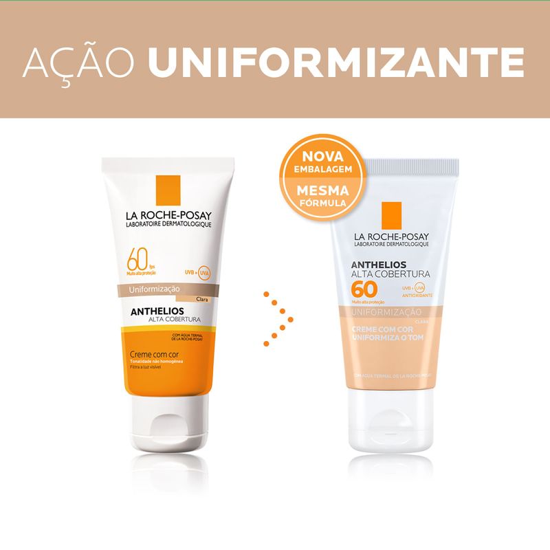 ANTHELIOS ALTA COBERTURA PROTETOR SOLAR CREME COM COR CLARA