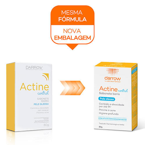 ACTINE CONTROL SABONETE EM BARRA PELE OLEOSA 80G