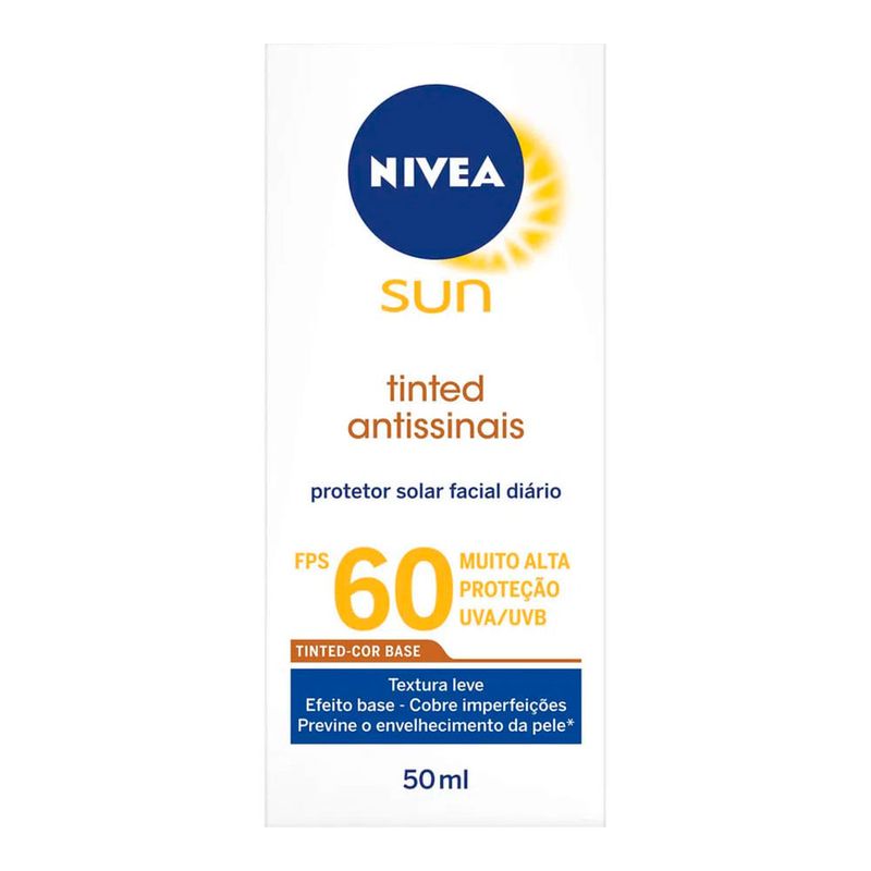 NIVEA SUN TINTED PROTETOR SOLAR ANTISSINAIS FPS60 50ML