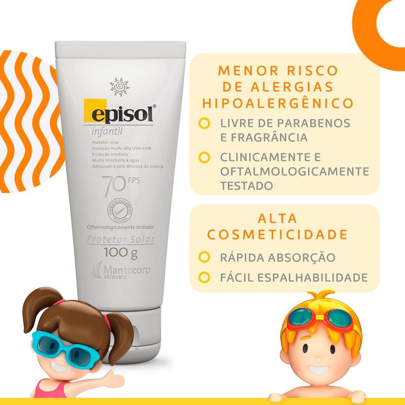 EPISOL INFANTIL PROTETOR SOLAR FPS70 100ML