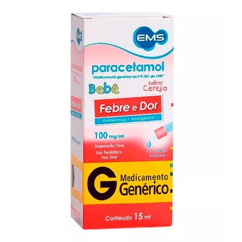 PARACETAMOL BEBE 100MG/ML GOTAS EMS 15ML GEN