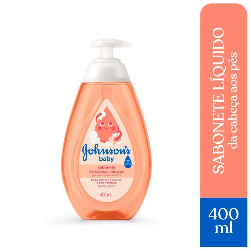 SABONETE LIQUIDO JOHNSONS BABY DA CABEÇA AOS PES 400ML