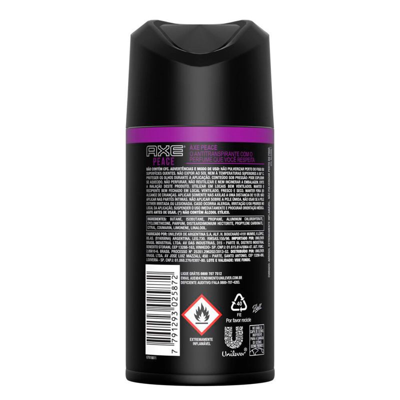 DESODORANTE AXE AE PEACE 152ML