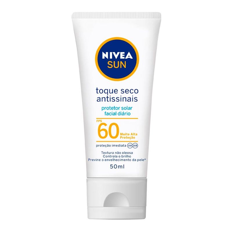 NIVEA SUN PROTETOR SOLAR FACIAL ANTISSINAIS TOQUE SECO FPS60