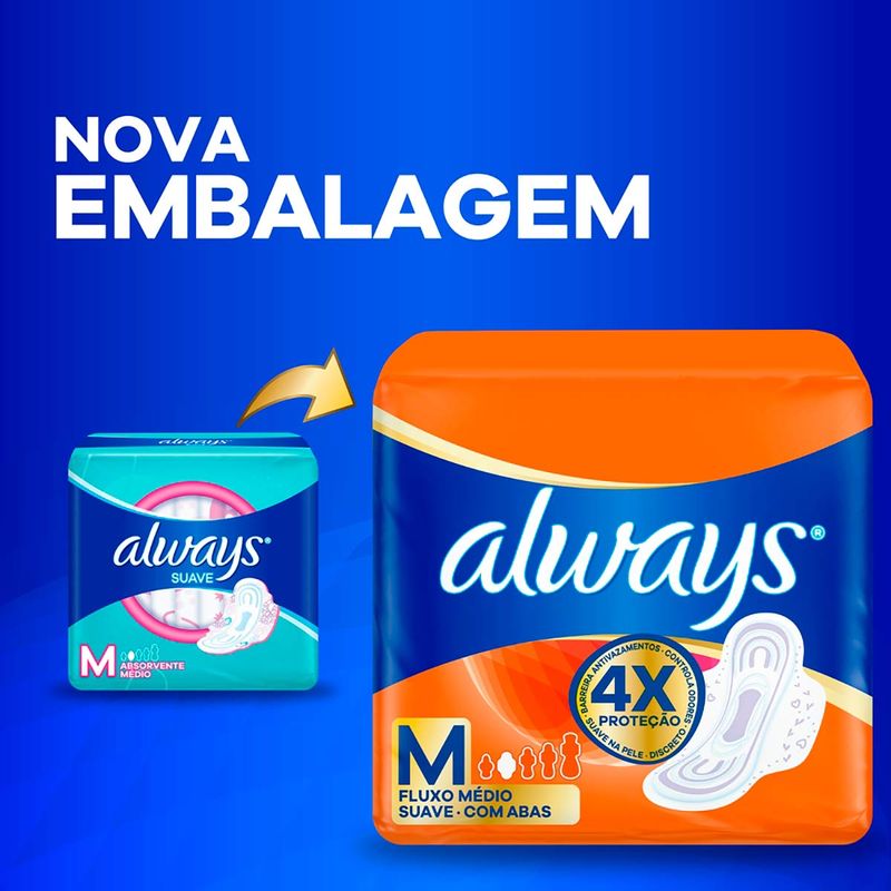 ABSORVENTE ALWAYS MAXI PROTEÇAO COBERTURA SUAVE COM ABAS  32
