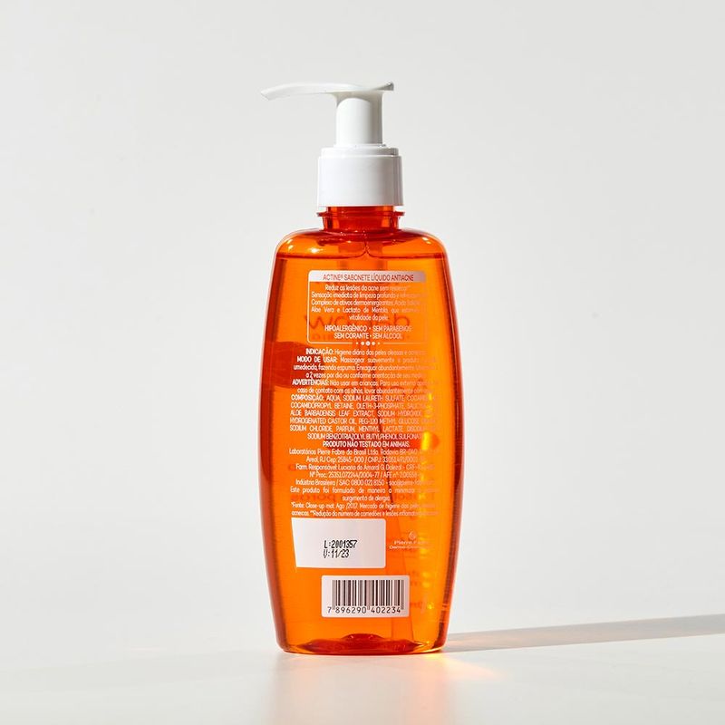 ACTINE SABONETE LIQUIDO PELE ACNEICA 240ML