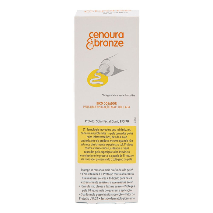 CENOURA E BRONZE PROTETOR SOLAR FACIAL FPS70 50G