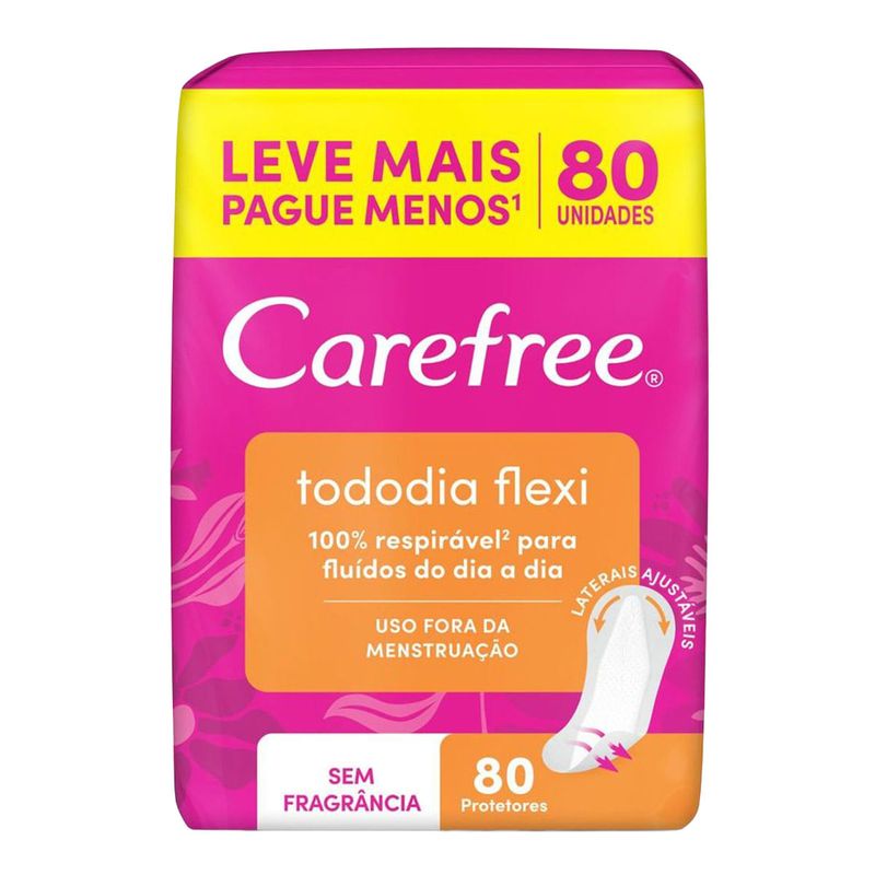 PROTETOR DIARIO CAREFREE FLEXI SEM PERFUME LEVE80 PAGUE60
