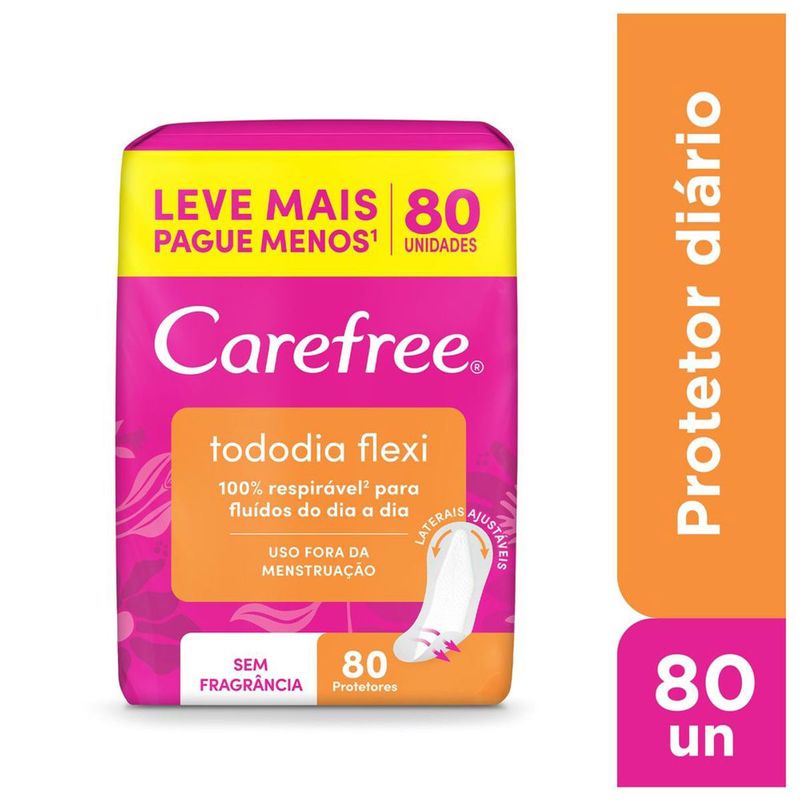 PROTETOR DIARIO CAREFREE FLEXI SEM PERFUME LEVE80 PAGUE60