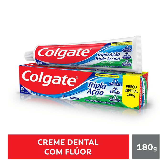 CREME DENTAL COLGATE TRIPLA AÇAO MENTA ORIGINAL 180G
