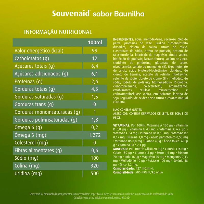 SOUVENAID BAUNILHA 125ML 4UN