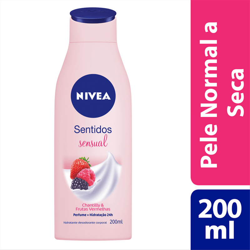 NIVEA HIDRATANTE CORPORAL SENTIDOS SENSUAL CHANTILLY E FRUTA