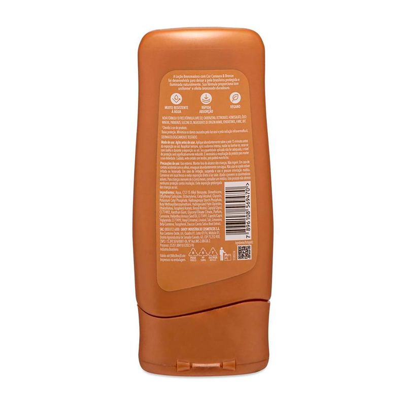 CENOURA BRONZE LOÇAO BRONZEADORA COM COR EFEITO DOURADO FPS6