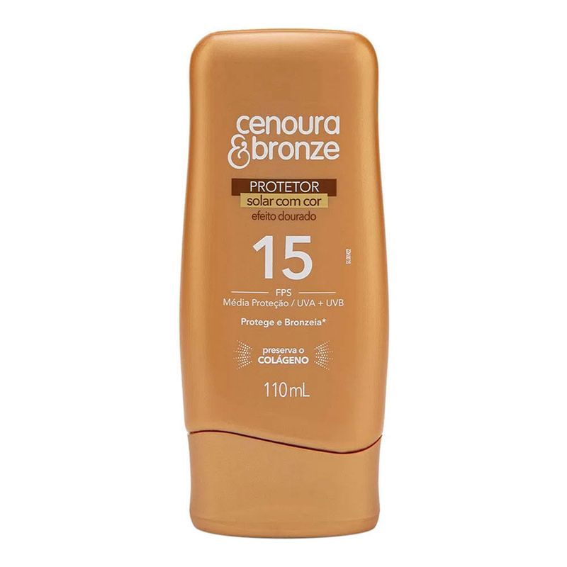 CENOURA E BRONZE PROTETOR SOLAR COM COR EFEITO DOURADO FPS15