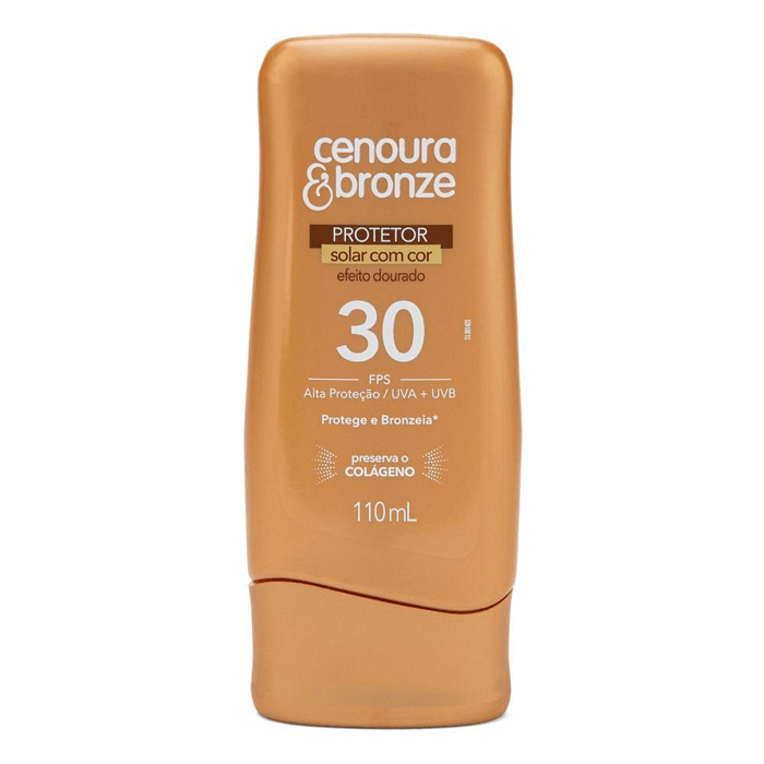 CENOURA E BRONZE PROTETOR SOLAR COM COR EFEITO DOURADO FPS30